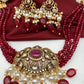 Kundan Red Stone CZ Pendent Red Beads Choker