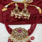Kundan Red Stone CZ Pendent Red Beads Choker