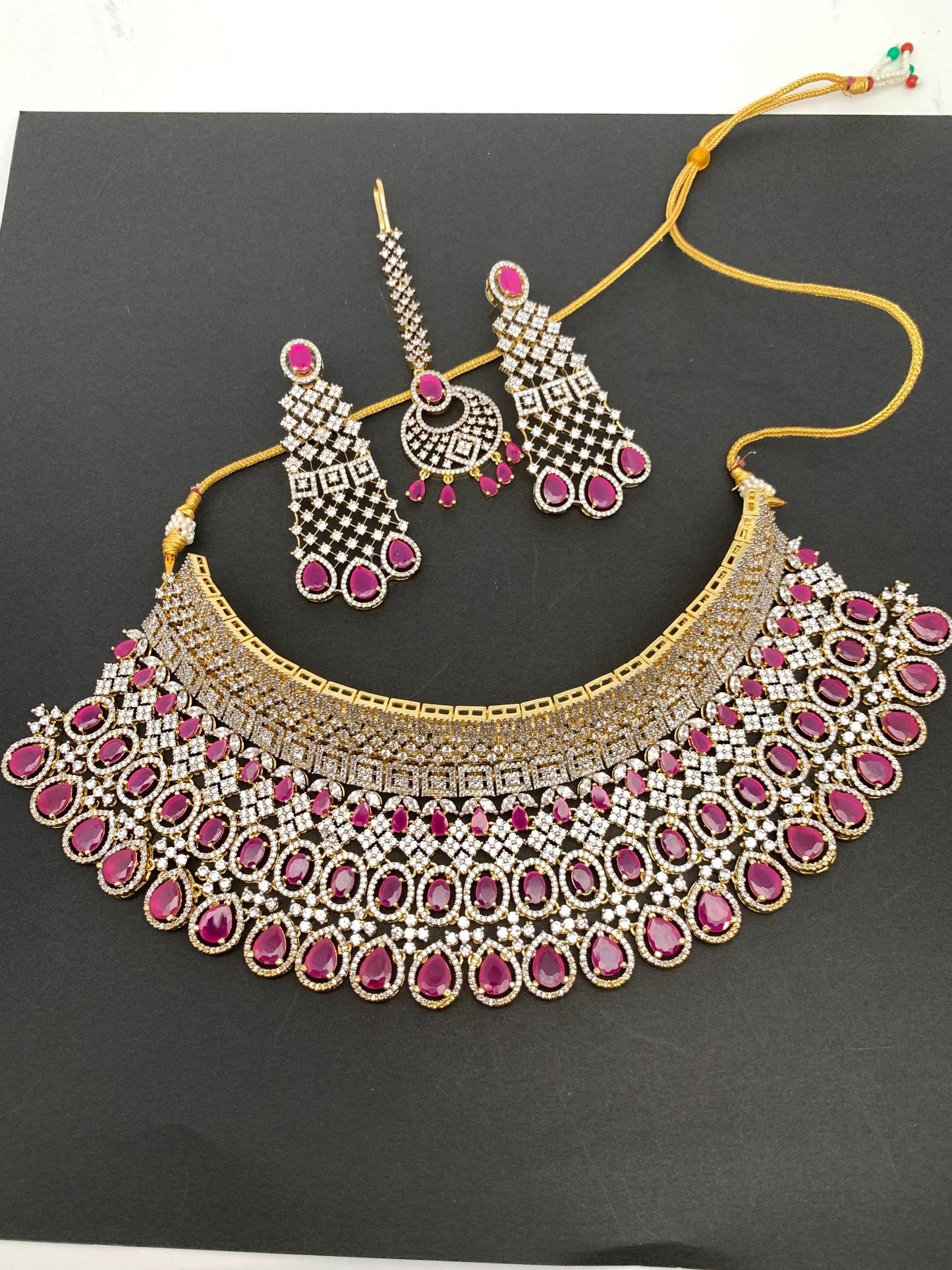 AD Ruby Red Bridal Choker