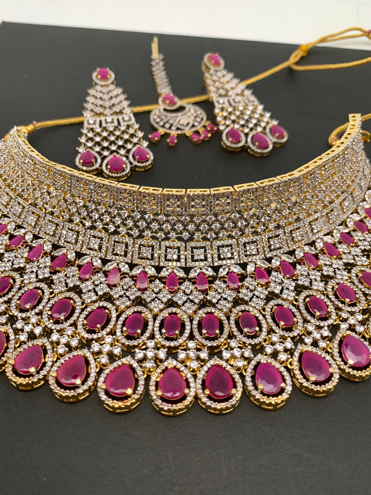 AD Ruby Red Bridal Choker