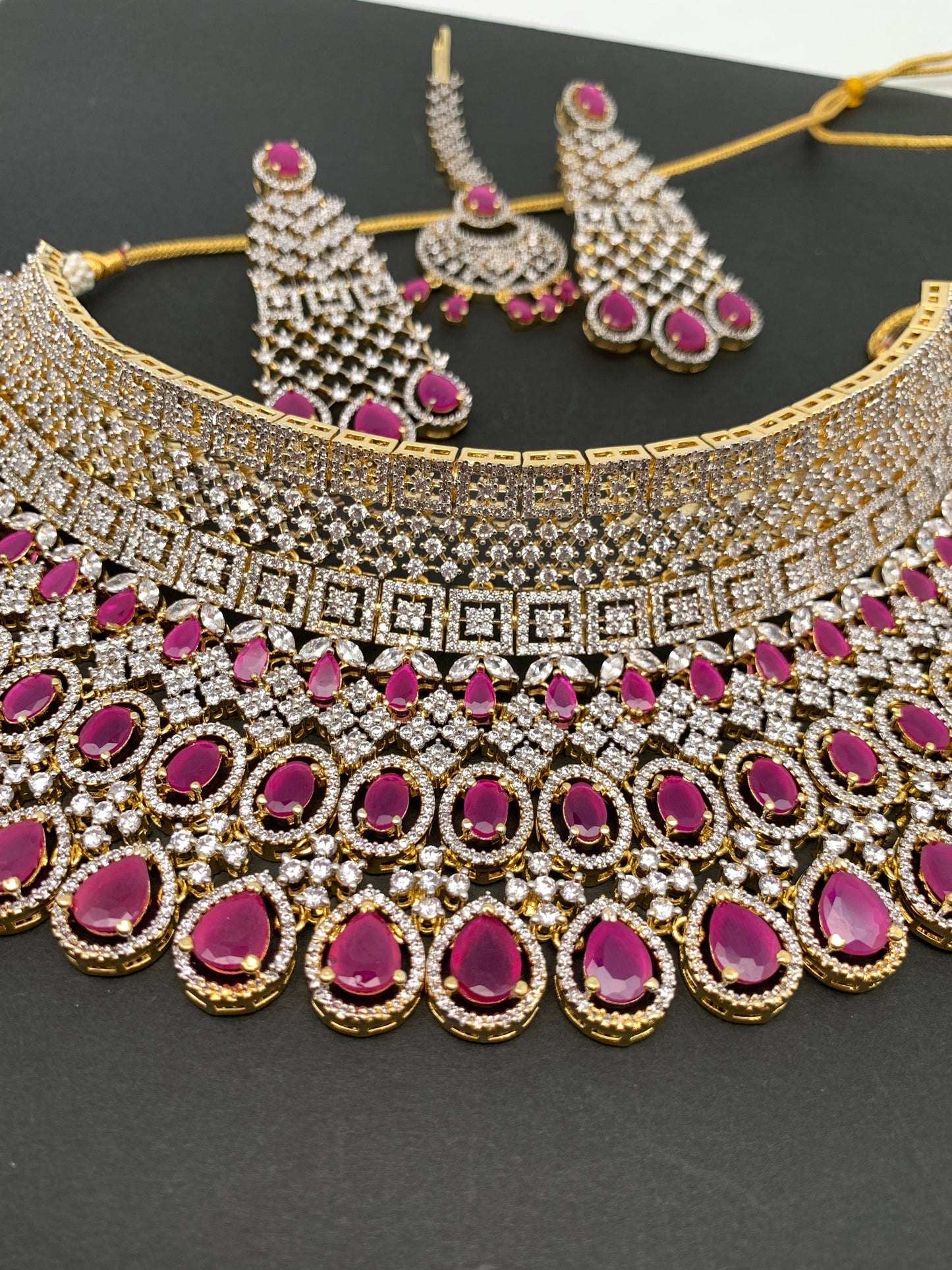 AD Ruby Red Bridal Choker