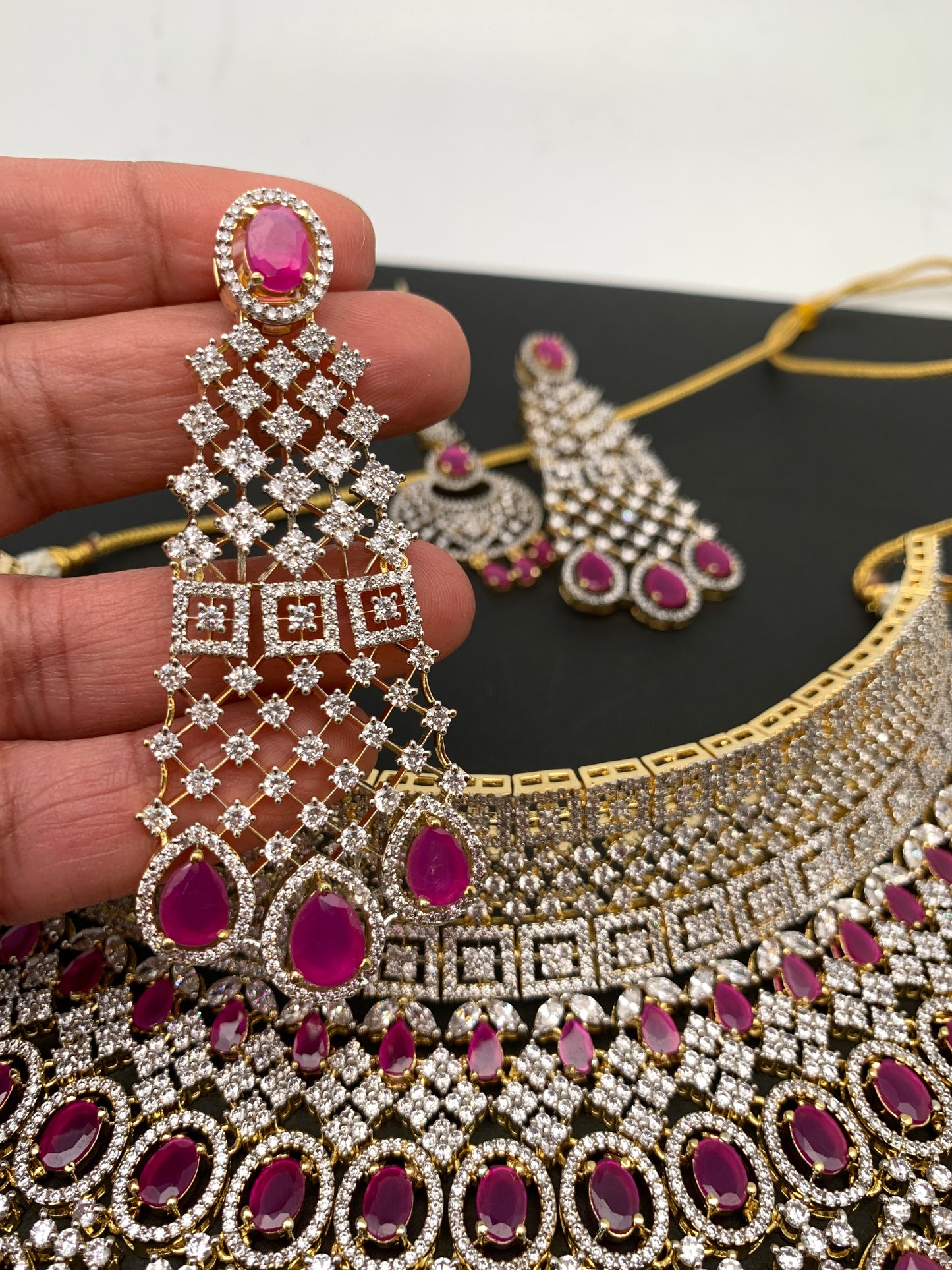 AD Ruby Red Bridal Choker