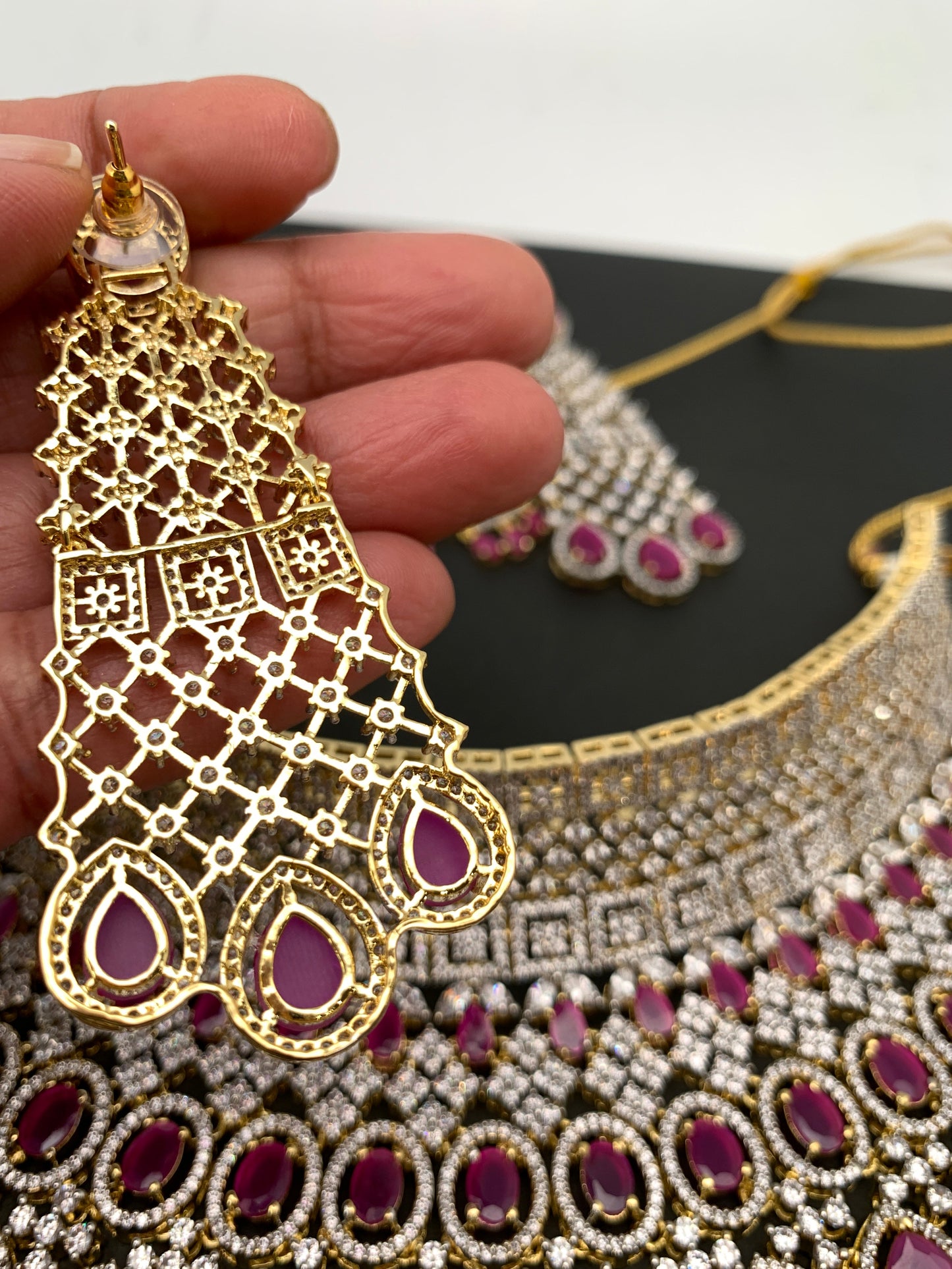 AD Ruby Red Bridal Choker
