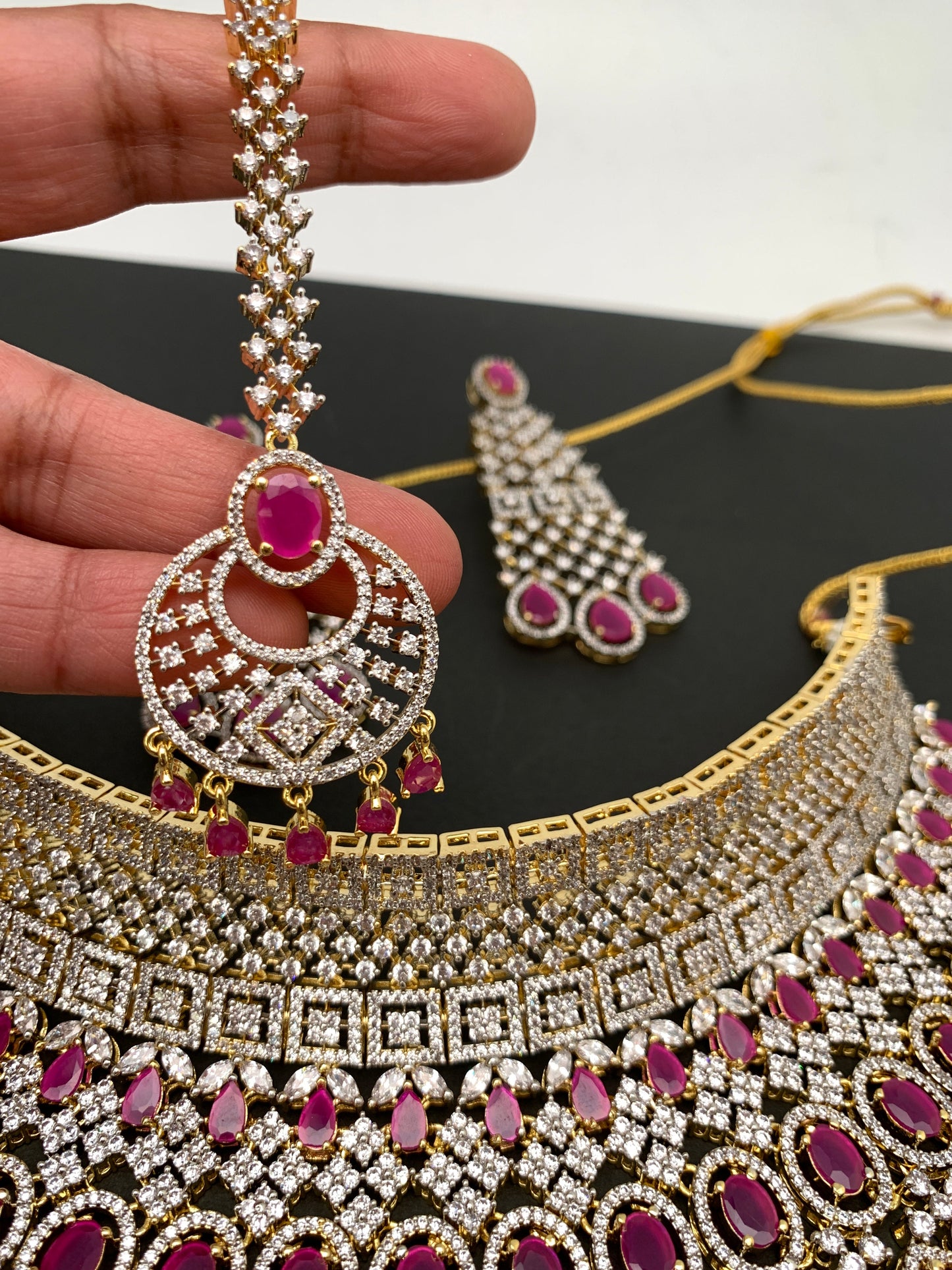 AD Ruby Red Bridal Choker