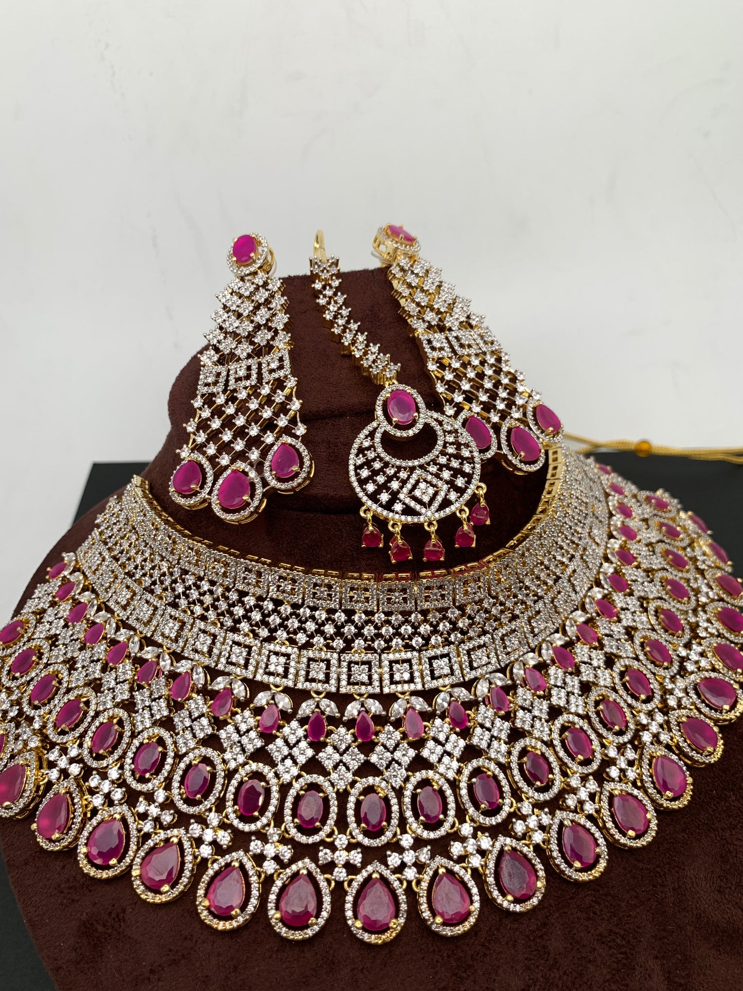 AD Ruby Red Bridal Choker