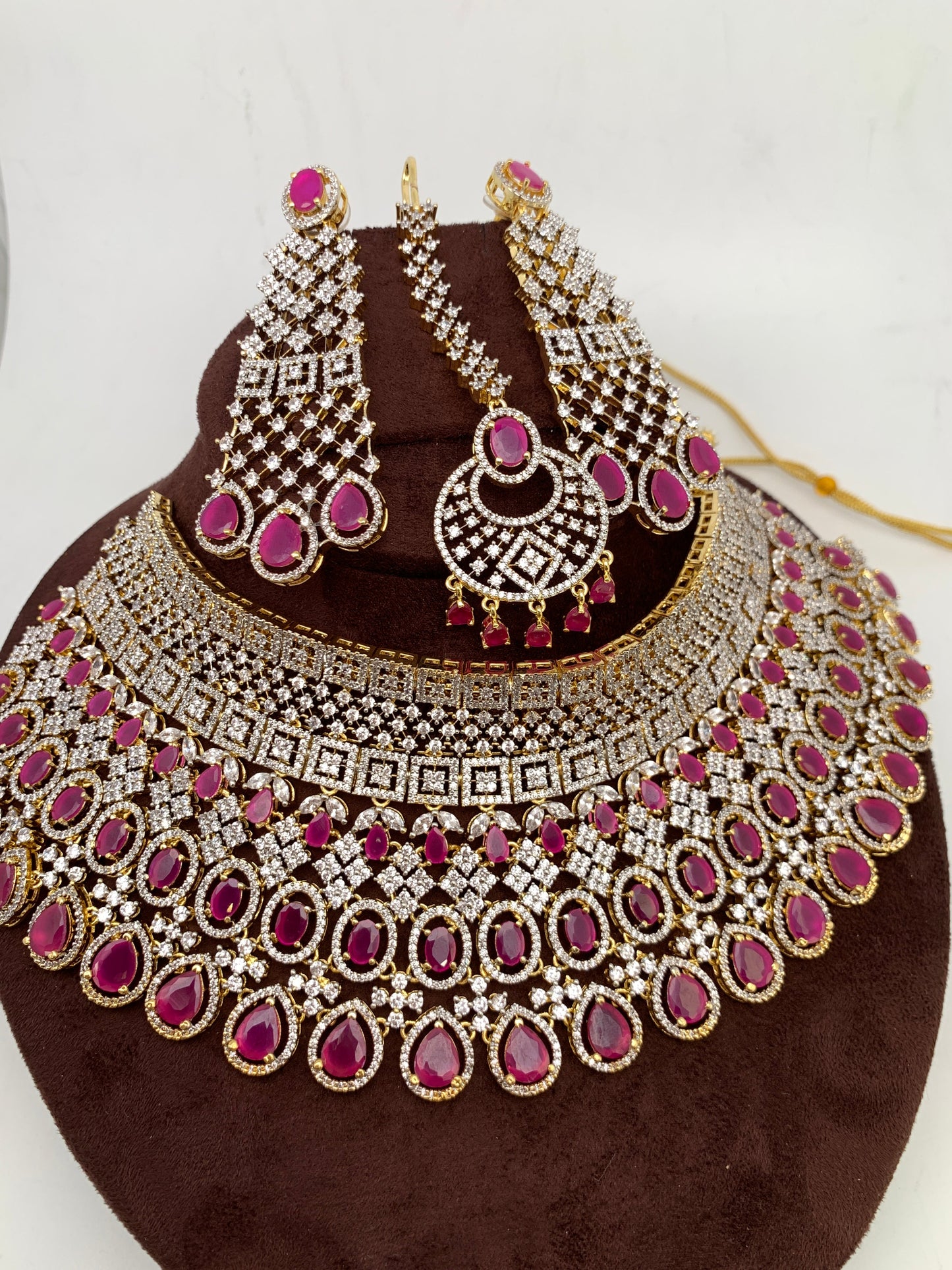 AD Ruby Red Bridal Choker