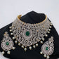 Emerald AD Choker with Screw Back Earrings