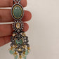 Moissanite Kundan Victorian Finish Color Stone Color beads Choker - LightGreen
