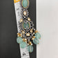 Moissanite Kundan Victorian Finish Color Stone Color beads Choker - LightGreen