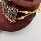 Moissanite Kundan Victorian Finish Color Stone Color beads Choker - Red