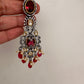 Moissanite Kundan Victorian Finish Color Stone Color beads Choker - Red