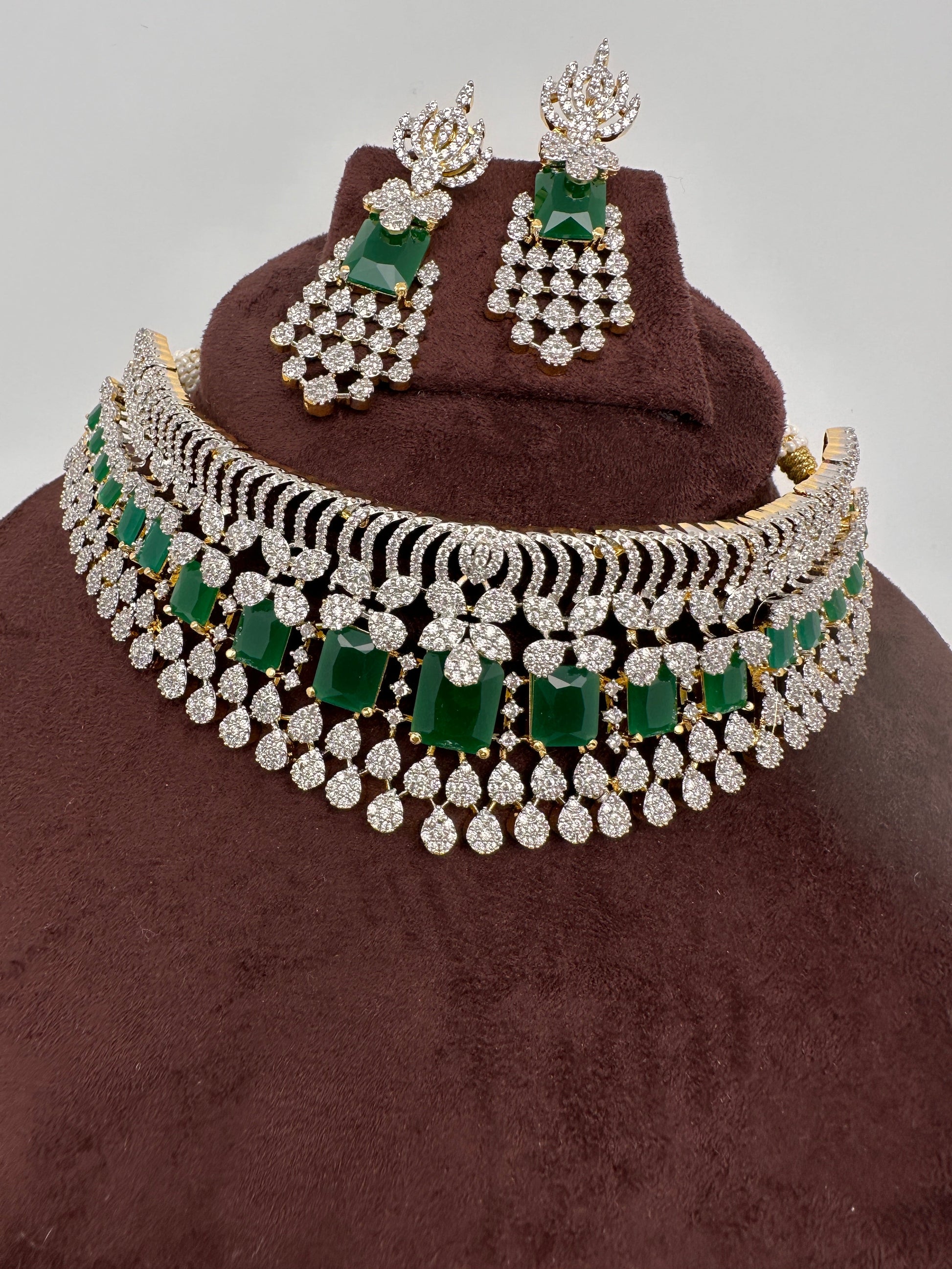 AD Color Stone Choker - Green