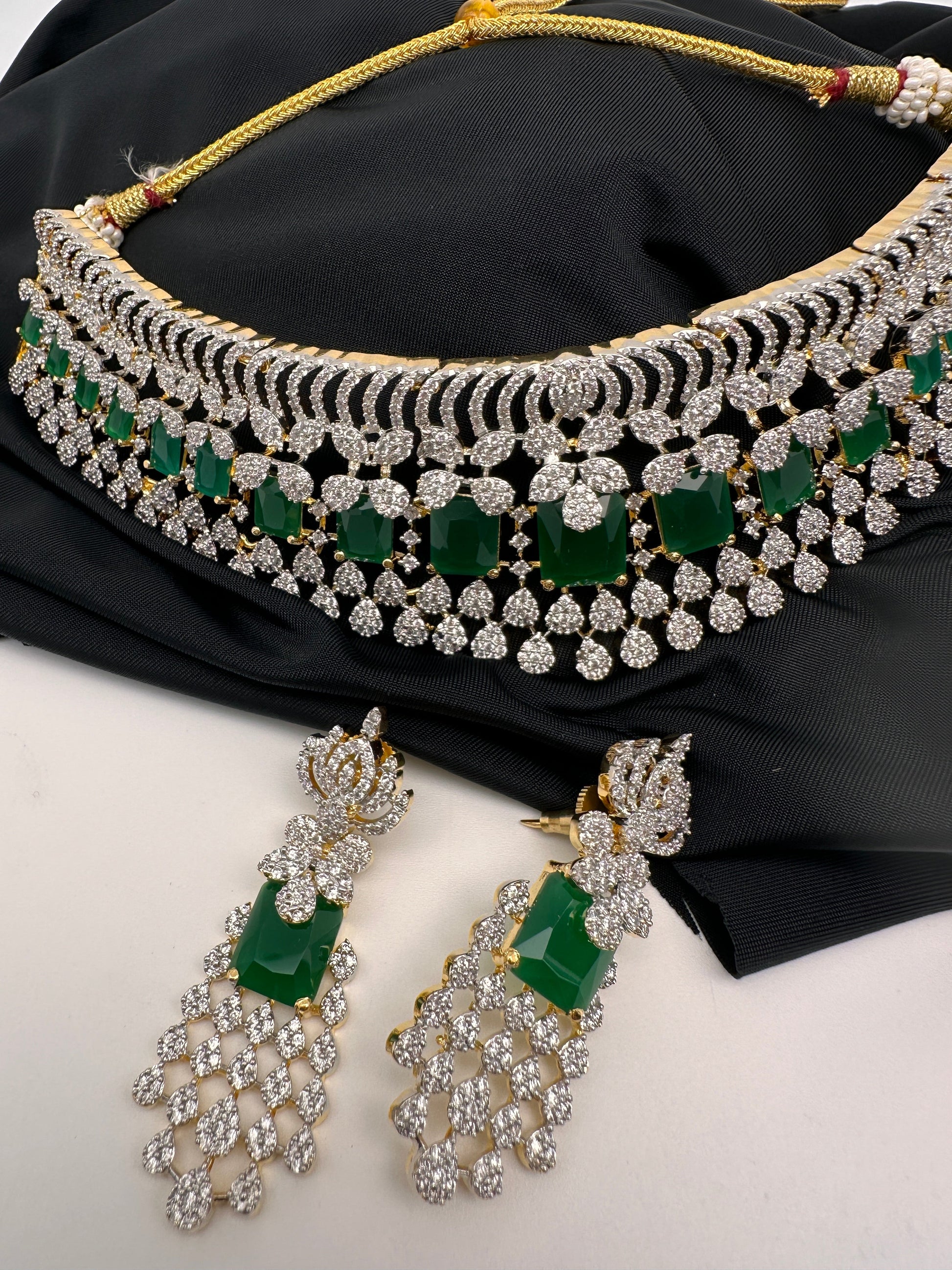 AD Color Stone Choker - Green