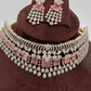 AD Color Stone Choker - Pink
