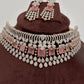 AD Color Stone Choker - Pink
