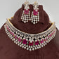 AD Color Stone Choker - Red