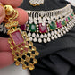 AD Color Stone Choker - white
