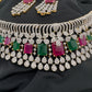 AD Color Stone Choker - white