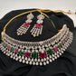 AD Color Stone Choker - white