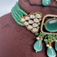 Moissanite Color Stone Mehendi Polish Choker - Green