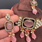 Moissanite Color Stone Mehendi Polish Choker - Pink