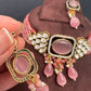Moissanite Color Stone Mehendi Polish Choker - Pink
