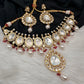 Moissanite Red beads Pearls Choker