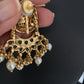 Goddess Lakshmi Green Kemp Pearl Matte Earrings