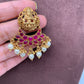 Goddess Lakshmi Red Kemp Pearl Matte Earrings