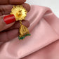 Red Jadau Kundan Green Beads Jhumki