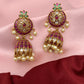 Red Kemp Matte Finish Jhumki