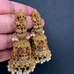 Matte Goddess Lakshmi Long Nakshi Earrings