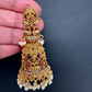Matte Goddess Lakshmi Long Nakshi Earrings