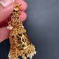 Matte Goddess Lakshmi Long Nakshi Earrings