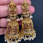 Matte Goddess Lakshmi Long Nakshi Earrings