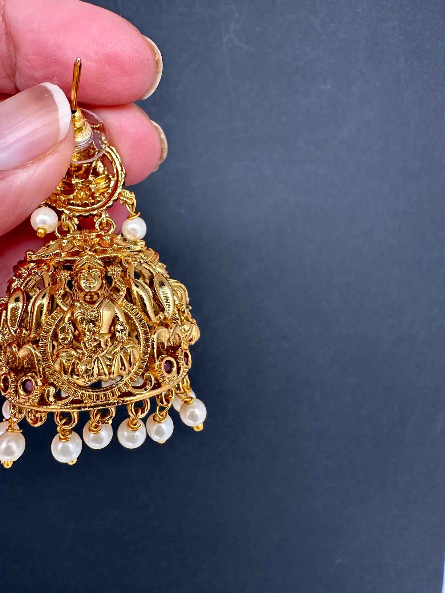 Matte Goddess Lakshmi Nakshi Earrings