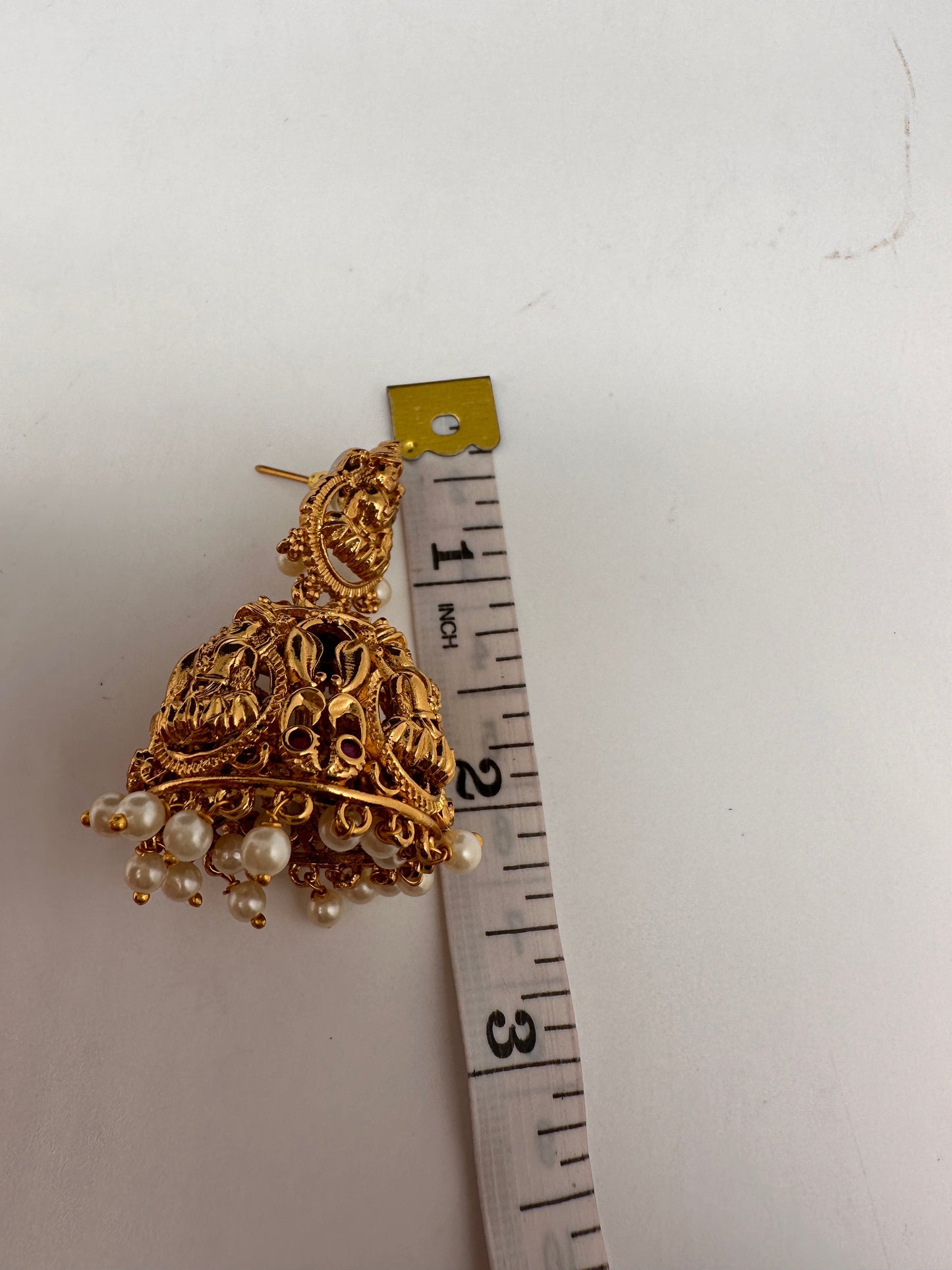 Matte Goddess Lakshmi Nakshi Earrings