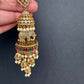 Matte CZ Elephant Multi Layer Long Jhumka Earrings