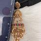 Matte CZ Elephant Multi Layer Long Jhumka Earrings