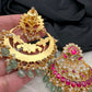 Red Green Jadau Kundan Pearls Chandballi Earrings