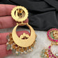 Peacock Red Green Jadau Kundan Chandballi Earrings