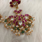 Red Jadau Kundan Earrings
