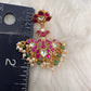 Red Jadau Kundan Earrings
