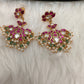 Red Jadau Kundan Earrings