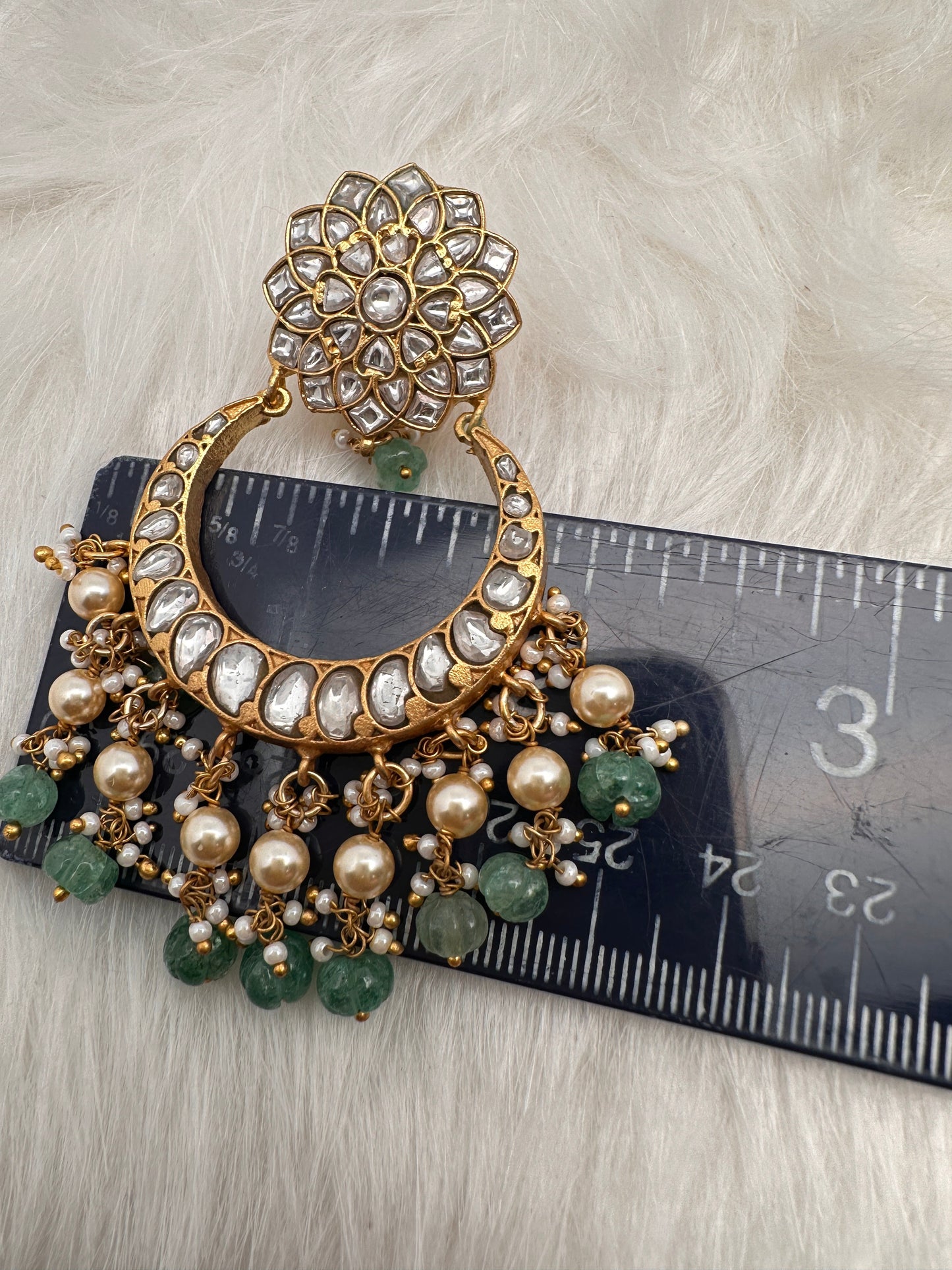 Jadau Kundan Chandbali Earrings