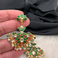 Green Jadau Kundan Earrings