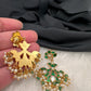 Green Jadau Kundan Earrings