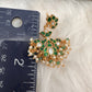 Green Jadau Kundan Earrings