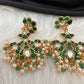 Green Jadau Kundan Earrings