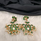 Green Jadau Kundan Earrings